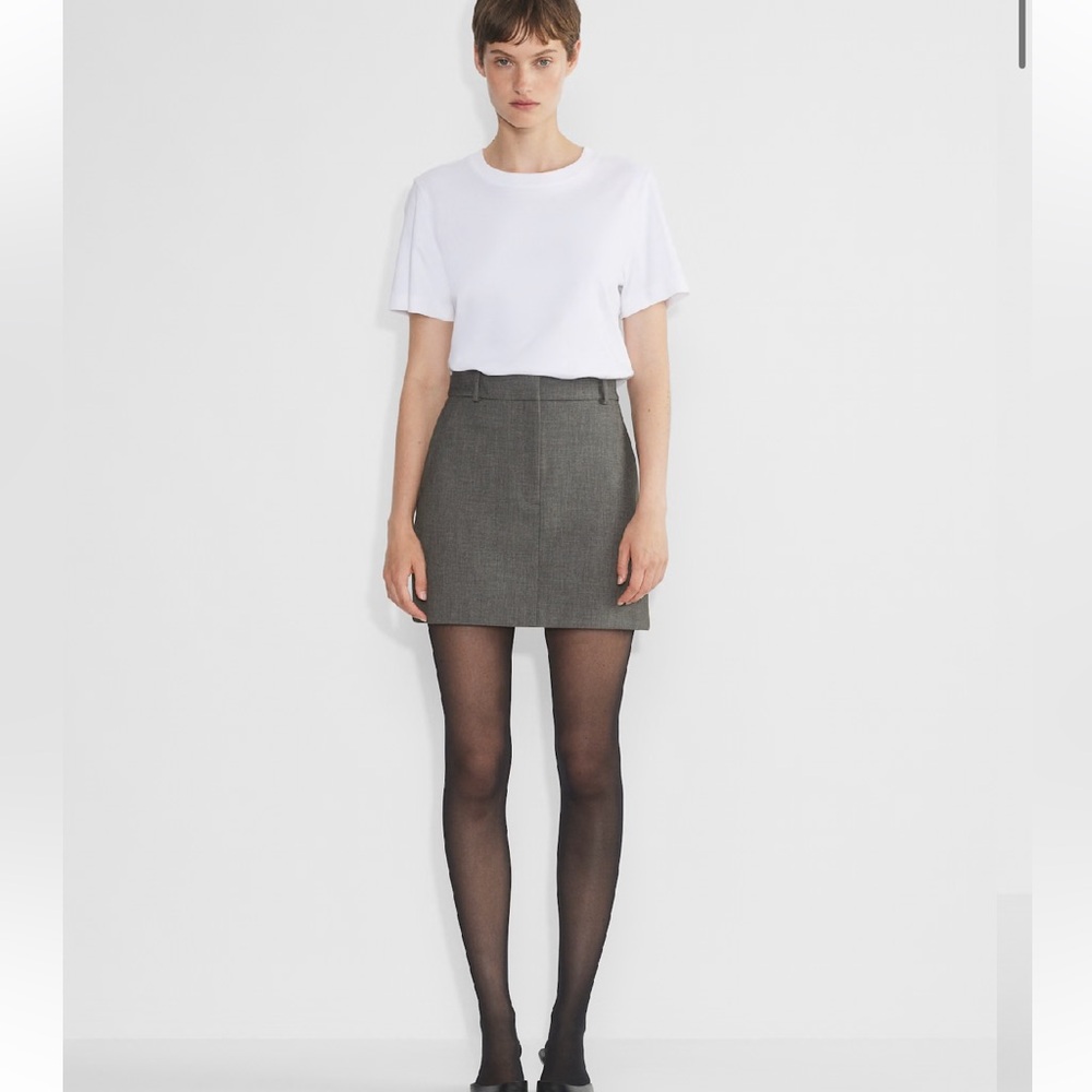 Aritzia babaton Chisel Skirt heather grey size 4